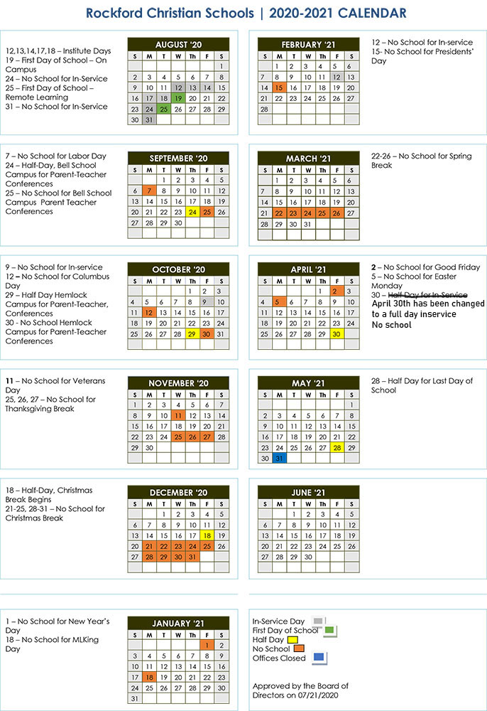 Rockford School District 205 Calendar College Calendar 2022